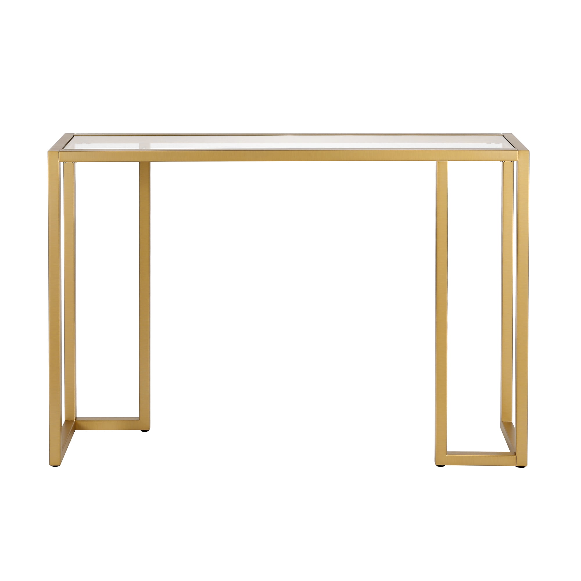 Evelyn&Zoe Oscar 42" Wide Rectangular Console Table, Brass