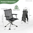 thumbnail image 2 of Topcobe 360 Degree Silent Swivel Hunting Chair, Portable Chairs for Adults, Comfy Outdoor Chair, Black, 2 of 7