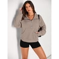 thumbnail image 2 of Sudadera AUTOMET de media cremallera, corta, de felpa, gris, talla M, 2 of 6