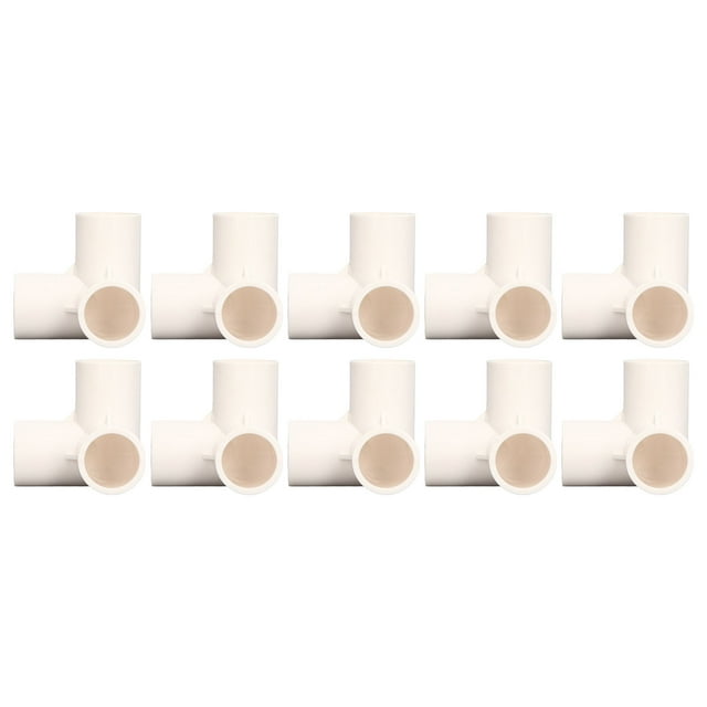 Connecteur d'Angle en PVC, Raccords de Tuyauterie à 3 Voies 10PCS Multifonctions Taille Standard Résistant aux Chocs pour une Utilisation Intérieure et Extérieure Blanc