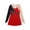 Red, variant on Youth Girls Rhinestone Long Sleeve Figure Ice Skating Dress Ballet Lyrical Modern Dance Dress Performance Costume