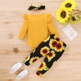 thumbnail image 5 of URMAGIC Infant Newborn Baby Girls Clothes Set Cotton Rompers Pants Headband 3PCS Outfit 0-18 Months, 5 of 12
