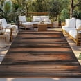 thumbnail image 2 of Retro Farmhouse Outdoor Rug for Patio/Deck/Porch, Non-Slip Large Area Rug 5 x 8 Ft, Brown Wooden Grain Cabin Country Plank Indoor Outdoor Rugs Washable Area Rugs, Reversible Camping Rug Carpet Runner, 2 of 8