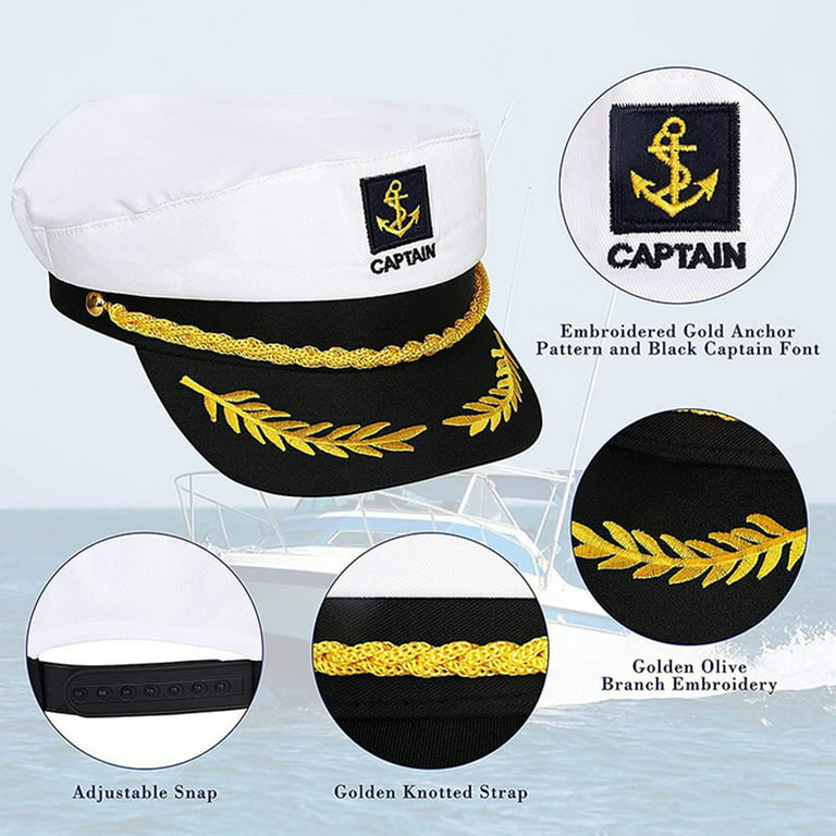 JNANEEI Sailor Hat Sailor Captain Costume Sailor Cap Men Yacht
