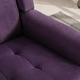 thumbnail image 5 of Modern Accent Chair, Upholstered Button Tufted Armchair, Linen Fabric Sofa Chairs, Ergonomics Accent Chair, Living Room Chair, Bedroom Chair, Home Chair with Black Legs for Bedroom, Lavender Purple, 5 of 7