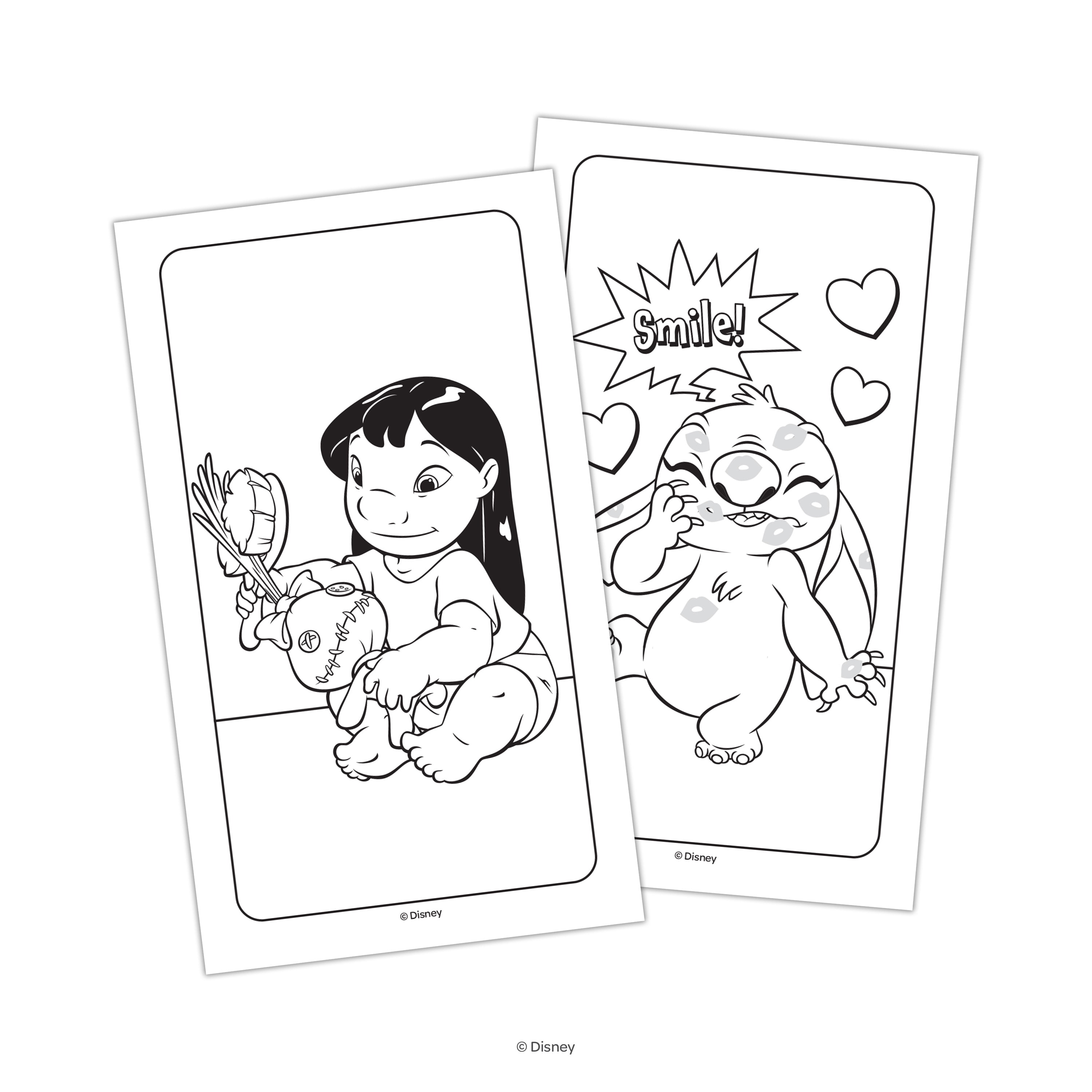 Coffret de jeu Disney Stitch 8 pièces avec petit livre de coloriage et crayons, cartes de vœux pour la Saint-Valentin