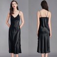 thumbnail image 1 of Pijama de tirantes de talla grande para mujer, camisón de seda helada de verano para mujer, ropa sexy larga para el hogar, 1 of 6