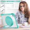 thumbnail image 5 of for iPad Air 11" 2025/2024 Case with Stand & Portable Handle, Protective Clear Shockproof Dropproof Rugged Shoulder Strap Kids Friendly Cover for iPad Pro 11" 2022/2021/2020/2018, Lightgreen, 5 of 15