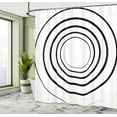 thumbnail image 5 of Ambesonne White Shower Curtain, Spiral Shape Monochrome, 69"Wx84"L, Black White, 5 of 5