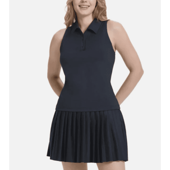 Tretorn Women's Sleeveless Polo Top, Black, Small