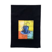 Barista Espresso on Black - Tea Towel - Flour Sack Towel - 100% Cotton - 9" x 13.5" - Kitchen- Baking - Camper - Gift - White Toner Digital Graphics - OKT017 …