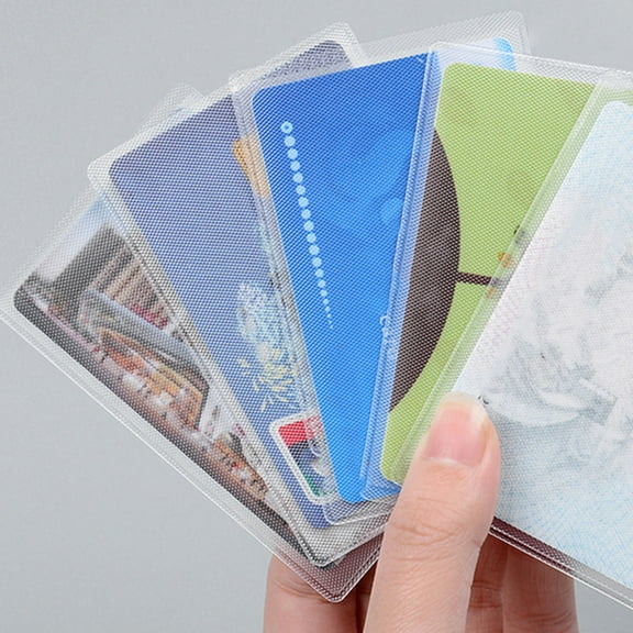 CIMAXIC 100Pcs Clear Card Sleeves for ID and Name Cards Waterproof