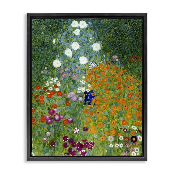 Stupell Industries French Country Farm Garden Classic Klimt Black Floating Frame Canvas Art, 17 x 21, by Vintage Hustle