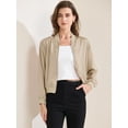 thumbnail image 2 of DARING DIVA Zip Up Coat Long Sleeve Outerwear  Lightweight Top XS Champagne, 2 of 6