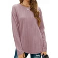 thumbnail image 3 of Fantaslook Womens Tops Textured Long Sleeve Shirts Casual Fall Tops Lightweight Pullover, 3 of 8