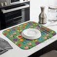 thumbnail image 3 of Pioneer Flower Floral Print Pattern Kitchen Dish Drying Mat 1 Pack, Ultra Absorbent Microfiber Drainer Mat, 16"x18", 3 of 6