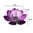 thumbnail image 5 of Huaxu Luces solares para decoración al aire libre, luz de loto púrpura, luz de flor de vidrio LED impermeable para jardín, patio, porche, 5 of 5