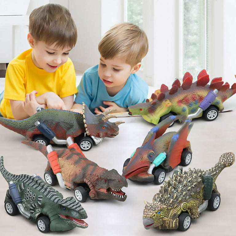 Dinosaur Toy Pull Back Cars, 6 Pack Dino Toys for 3 Year Old Boys and  Toddlers, Boy Toys Age 3,4,5 and Up, Pull Back Toy Cars, Dinosaur Games  with T-Rex by GreenKidz 