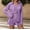 Purple, variant on Women's 2 Piece Shorts Sets Pleated Button Down Long Sleeve Solid Color Shirt Outfits Summer Hawaiian Beach Vacation Loose Suits