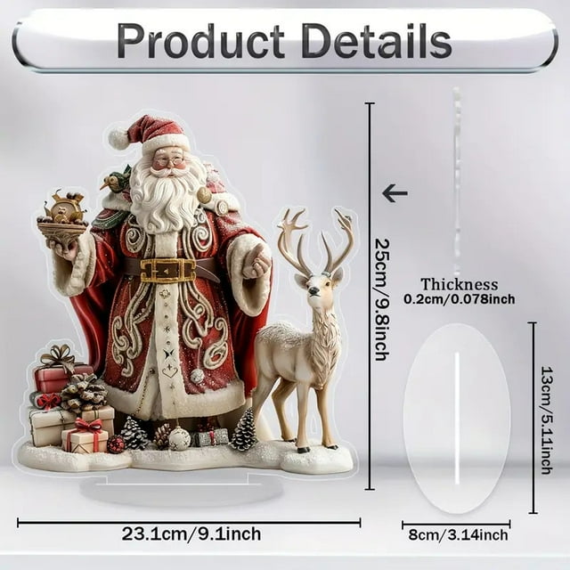 Ornamento de Navidad Regalo Decoraciones de Navidad de Acrílico Santa Ornamentos de Navidad