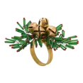 thumbnail image 2 of Saro Lifestyle Beaded Snowflake and Bells Napkin Ring (Set of 4), 2 of 5