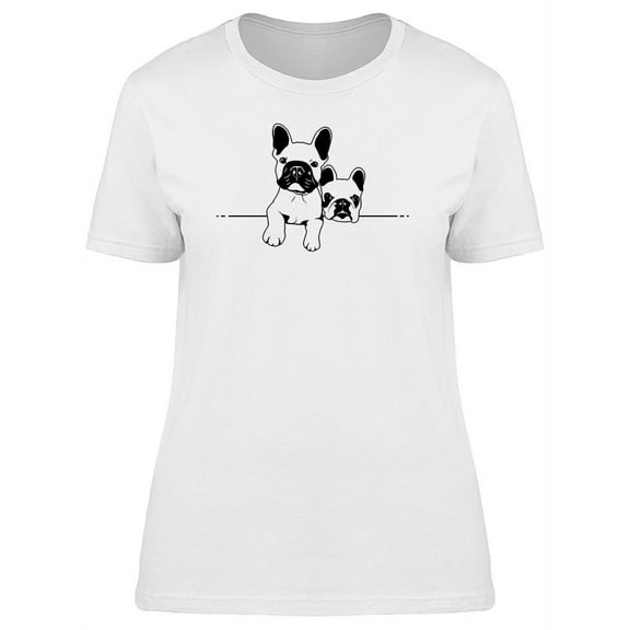 Cute French Bulldog Couple T-Shirt Women -Image by Shutterstock, Female Medium