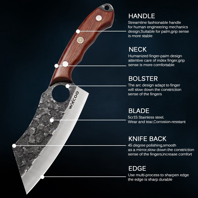 11PCS Professional Stainless Steel Knife Set with Magnetic Wooden Knife Holder Multipurpose Kitchen Knives for Meat Sashimi Utility Fruit and Beef Including Kitchen Scissors Gifts for Men Household