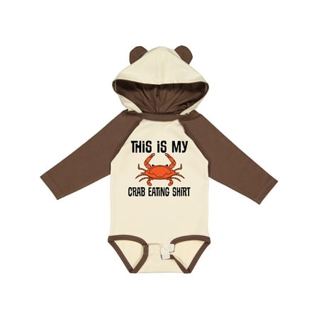 

Inktastic This is My Crab Eating Shirt Gift Baby Boy or Baby Girl Long Sleeve Bodysuit