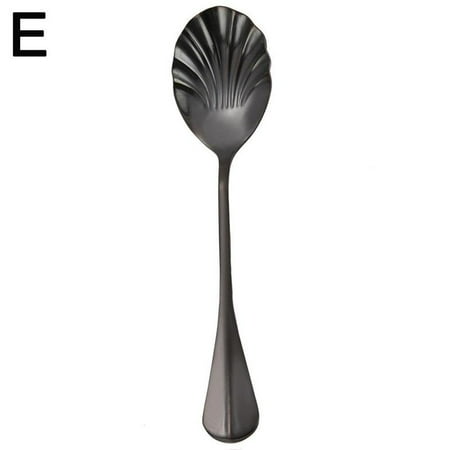 

Steel Shell Shape Spoon With Long Handle Dessert Spoon Ice Cream Scoops Kitchen Accessories S4K6