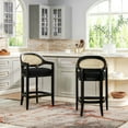 thumbnail image 6 of Americana 26" Cane Back Counter-Height Bar Stool Natural Black Polyester, 6 of 8
