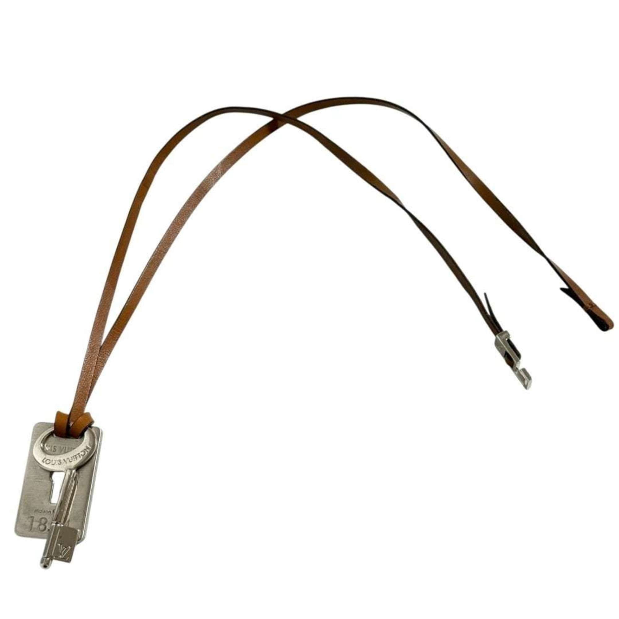 Pre-Owned Louis Vuitton Men's Travel Key Pendant Necklace with Leather Cord