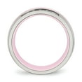 thumbnail image 3 of Chisel Stainless Steel Polished Pink Ceramic CZ Ring Size 10  Men, 3 of 5