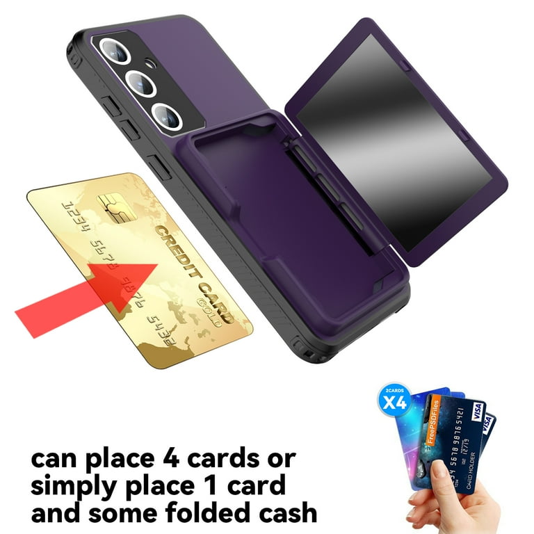 for Cute Galaxy S24 Case for Women with Credit Card Holder