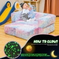 thumbnail image 4 of Lamerge Kids Couch for Playroom, Glow in The Dark Toddler Modular Couch, Convertible Baby Play Foam and Floor Cushion, Kids Play Sofa Couch for Nursery Bedroom (Rainbow+Unicorn), 4 of 10
