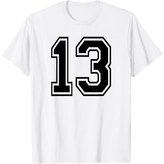 t-shirt Number 13 Sports Jersey Player Uniform Number 13th Birthday T-Shirt mens t shirt，white，women，funny，misfits，men，journey