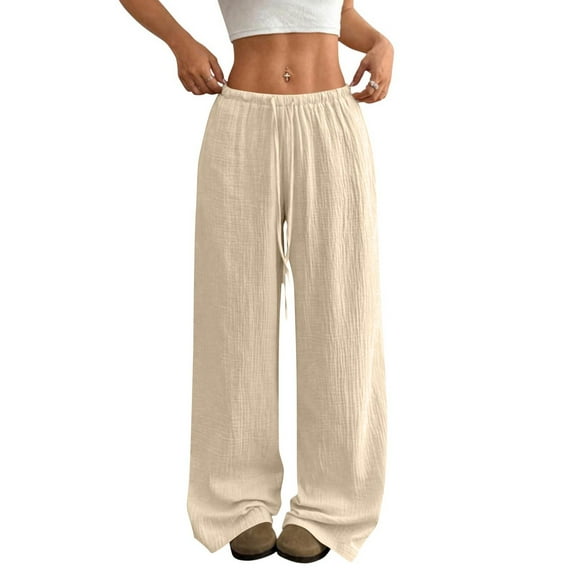 Women's Pants Fashion Casual Pants Solid Color Drawstring Pants