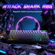 ATTACK SHARK R85 HE 75% Magnetic Wired Gaming Keyboard, 8KHz Polling Rate, Hall Effect Hot Swappable Switches, RGB Light Bar, Volume Knob, PC/Mac Compatible, Gray