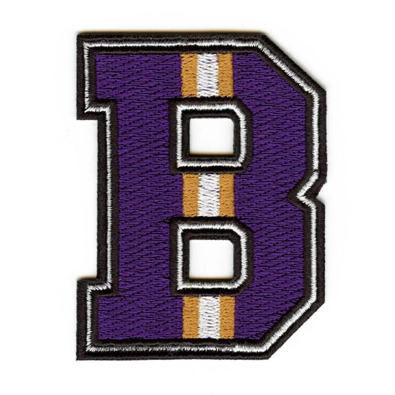 City Of Baltimore Purple B Football Jersey Parody Embroidered Iron On Patch