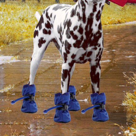 Soimiss 3Sets Thickened Dog Rain Boots Warm Comfortable Pet Shoes with Fastening Strap