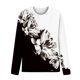 thumbnail image 4 of ICHUANYI Clearance Women Fashion Summer Sexy Fold Printed Regular Women Long Sleeves Round Neck Button Top(White, XL) ICHUANYI WER2023081116345, 4 of 5