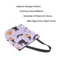 thumbnail image 3 of FORMRS Womens Canvas Tote Bag with Zipper Inner Pocket Shoulder Handbag, Light Purple Halloween Black Cat, 3 of 7