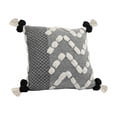 thumbnail image 3 of Laddha Home Designs Hand-stitched Zig Zag Cotton Throw Pillow Cover - 20" - Gray and White, 3 of 8