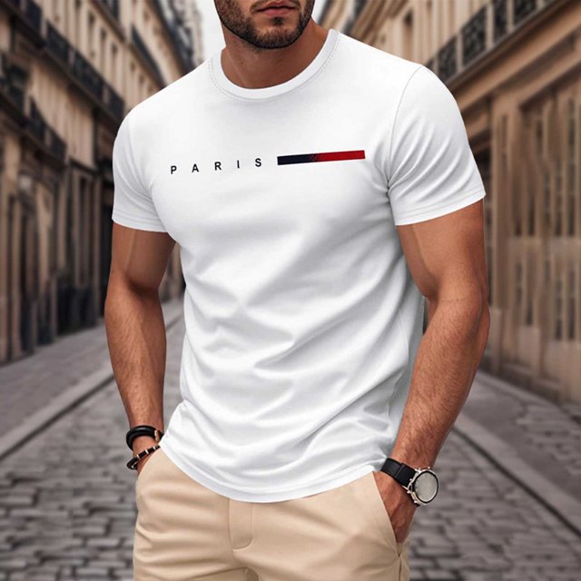 Tops para hombre, blusas y camisas de manga corta con cuello redondo para hombre, camisetas deportivas informales con estampado de manga corta y cuello redondo para hombre, blusas de poliéster para ho