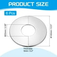 thumbnail image 2 of Uxcell Wall Split Flange 2" (53mm), Stainless Steel Round Self-Adhesive Escutcheon Plate, Silver 6 Pcs, 2 of 7