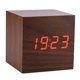 thumbnail image 1 of Despertador Digital Electrónico De Madera Reloj De Escritorio Temperatura Pantalla Led Control De Voz Marrón 6X6X6Cm sonducket EL007443-00, 1 of 6