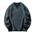 thumbnail image 2 of Sudadera sin capucha para hombre, de color liso, deportiva, de moda, holgada, con cordón y bolsillo, de manga larga, blusa de poliéster., 2 of 4