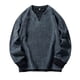 thumbnail image 2 of Sudadera sin capucha para hombre, de color liso, deportiva, de moda, holgada, con cordón y bolsillo, de manga larga, blusa de poliéster., 2 of 4