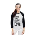 thumbnail image 2 of Thread Tank Dance Sing Praise Unisex 3/4 Sleeves Baseball Raglan White Black Small, 2 of 4