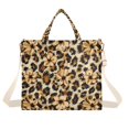 thumbnail image 5 of FORMRS Womens Corduroy Tote Bag Crossbody Shoulder Purse Handbag with Detachable Strap, Brown Floral Leopard Pattern, 5 of 5