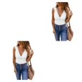thumbnail image 2 of Sonducket Manténgase fresco y elegante con camisetas sin mangas para mujer Camiseta sin mangas de poliéster cómoda Ropa de mujer Blusa Casual Blanco 2XL,1 2piezas, 2 of 6